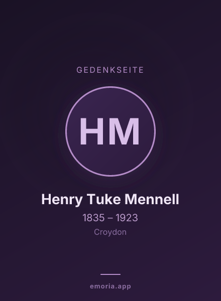 Gedenkportrait von Henry Tuke Mennell