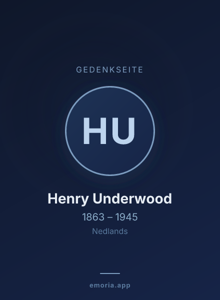 Gedenkportrait von Henry Underwood