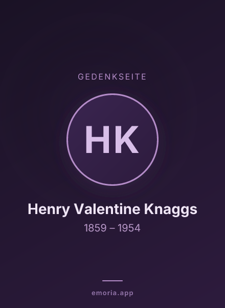 Gedenkportrait von Henry Valentine Knaggs