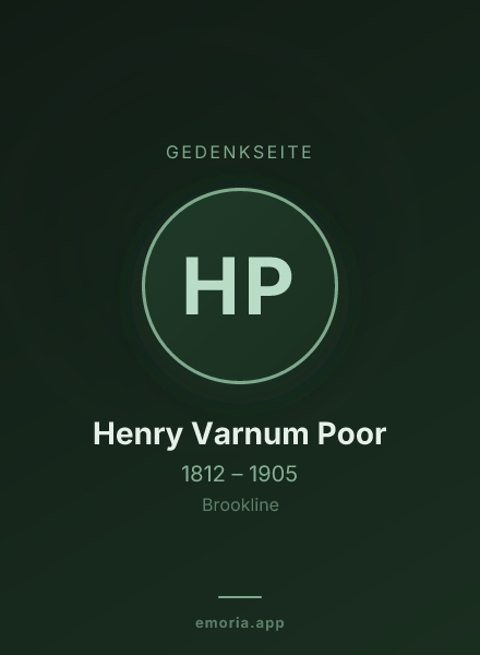 Gedenkportrait von Henry Varnum Poor