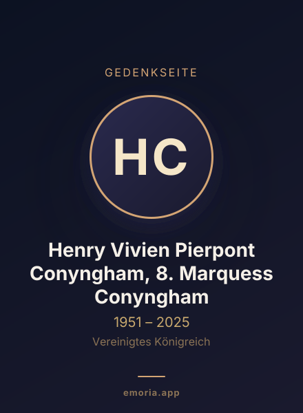 Gedenkportrait von Henry Vivien Pierpont Conyngham, 8. Marquess Conyngham