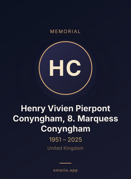 Memorial portrait of Henry Vivien Pierpont Conyngham, 8. Marquess Conyngham