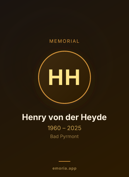 Memorial portrait of Henry von der Heyde