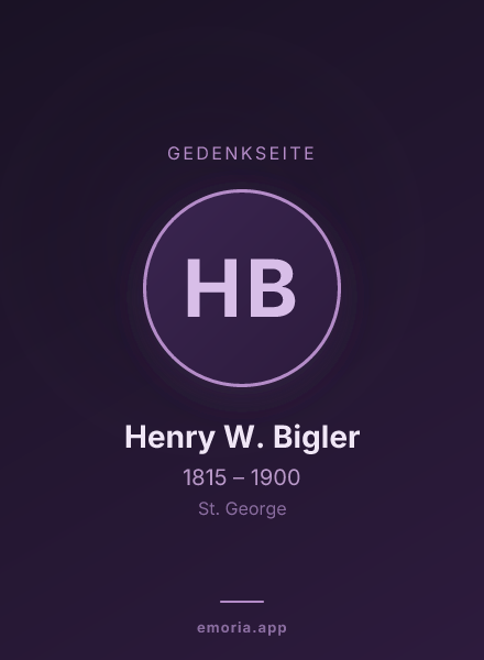 Gedenkportrait von Henry W. Bigler