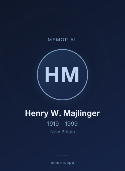 Memorial portrait of Henry W. Majlinger