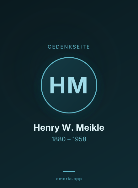 Gedenkportrait von Henry W. Meikle
