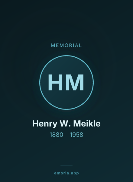 Memorial portrait of Henry W. Meikle