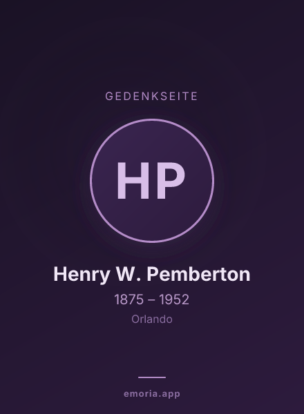 Gedenkportrait von Henry W. Pemberton