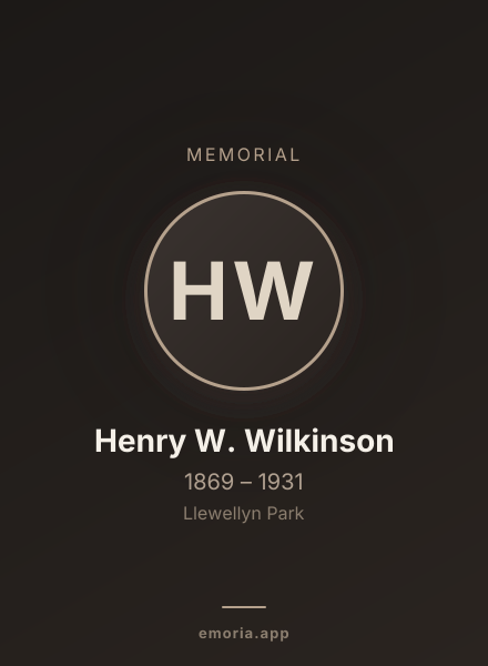 Memorial portrait of Henry W. Wilkinson