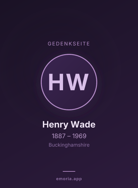 Gedenkportrait von Henry Wade