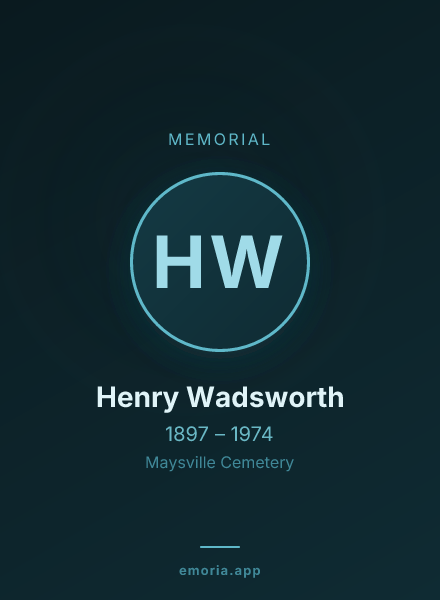 Memorial portrait of Henry Wadsworth