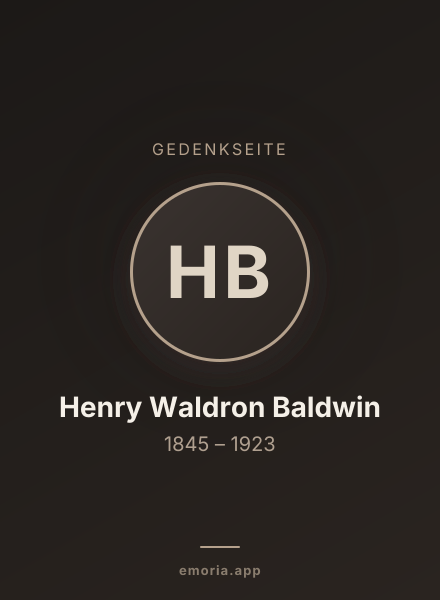 Gedenkportrait von Henry Waldron Baldwin