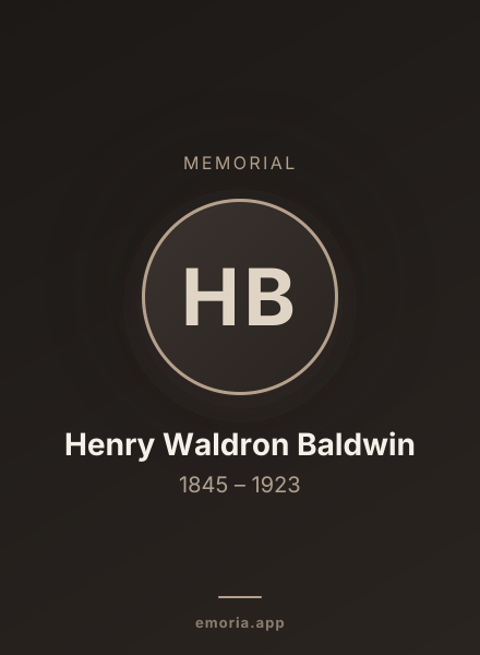 Memorial portrait of Henry Waldron Baldwin