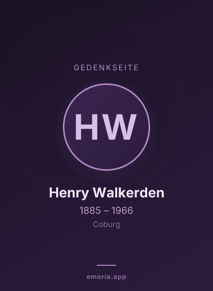 Gedenkportrait von Henry Walkerden