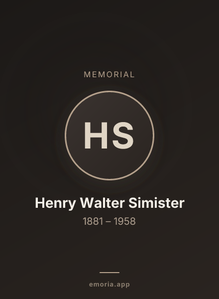 Memorial portrait of Henry Walter Simister