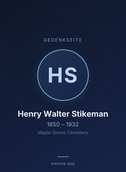 Gedenkportrait von Henry Walter Stikeman