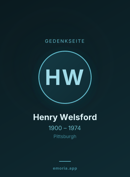 Gedenkportrait von Henry Welsford