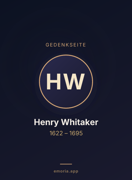 Gedenkportrait von Henry Whitaker