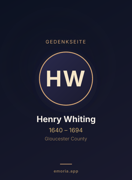 Gedenkportrait von Henry Whiting