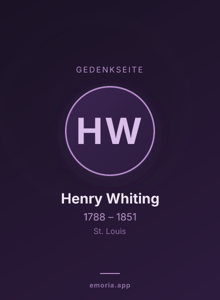 Gedenkportrait von Henry Whiting