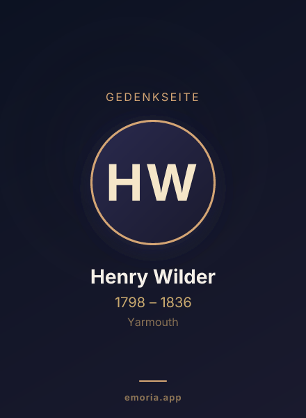 Gedenkportrait von Henry Wilder