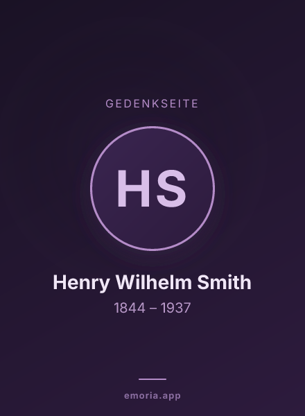 Gedenkportrait von Henry Wilhelm Smith