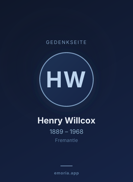 Gedenkportrait von Henry Willcox