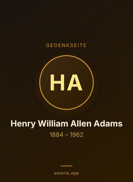 Gedenkportrait von Henry William Allen Adams
