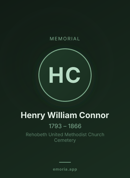 Memorial portrait of Henry William Connor