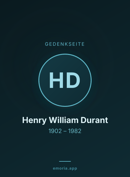 Gedenkportrait von Henry William Durant
