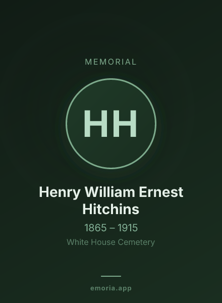 Memorial portrait of Henry William Ernest Hitchins