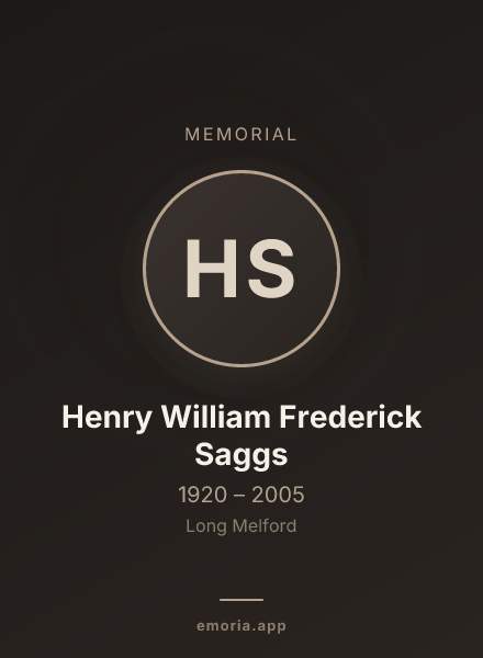 Memorial portrait of Henry William Frederick Saggs