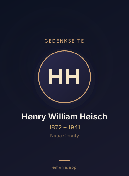 Gedenkportrait von Henry William Heisch