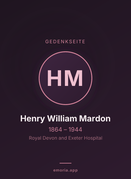 Gedenkportrait von Henry William Mardon