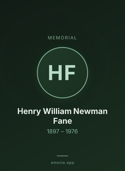 Memorial portrait of Henry William Newman Fane