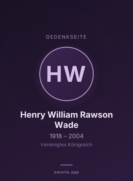 Gedenkportrait von Henry William Rawson Wade