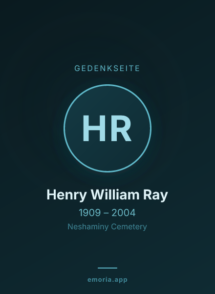 Gedenkportrait von Henry William Ray