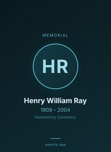 Memorial portrait of Henry William Ray