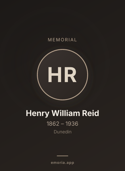 Memorial portrait of Henry William Reid