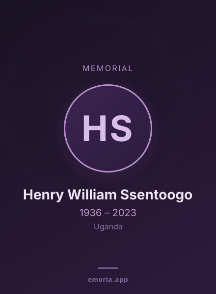 Memorial portrait of Henry William Ssentoogo