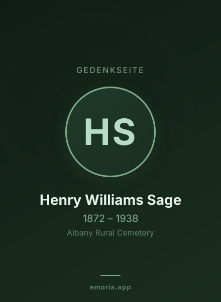 Gedenkportrait von Henry Williams Sage