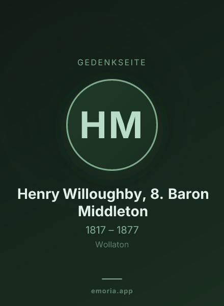 Gedenkportrait von Henry Willoughby, 8. Baron Middleton