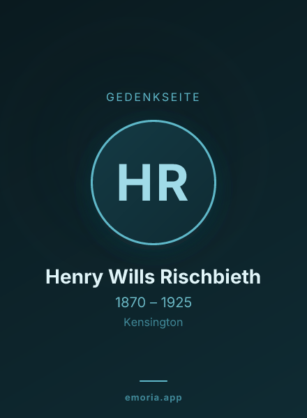 Gedenkportrait von Henry Wills Rischbieth