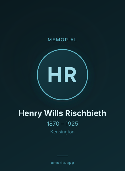 Memorial portrait of Henry Wills Rischbieth