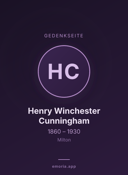 Gedenkportrait von Henry Winchester Cunningham