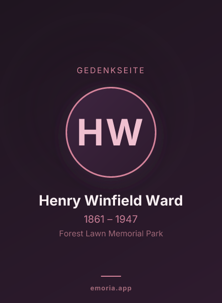 Gedenkportrait von Henry Winfield Ward