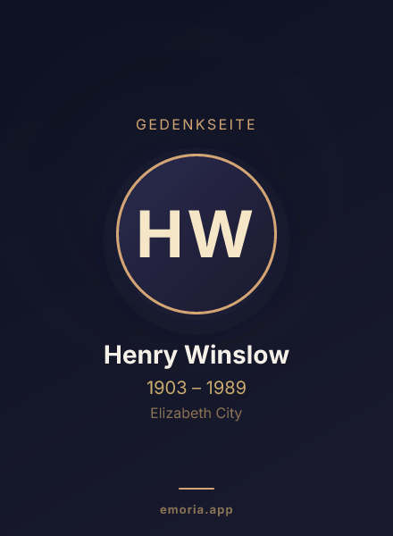 Gedenkportrait von Henry Winslow