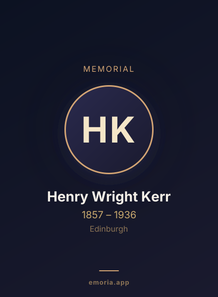 Memorial portrait of Henry Wright Kerr