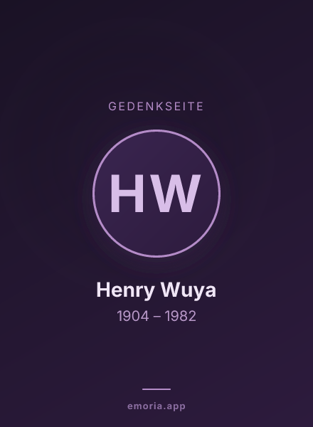 Gedenkportrait von Henry Wuya