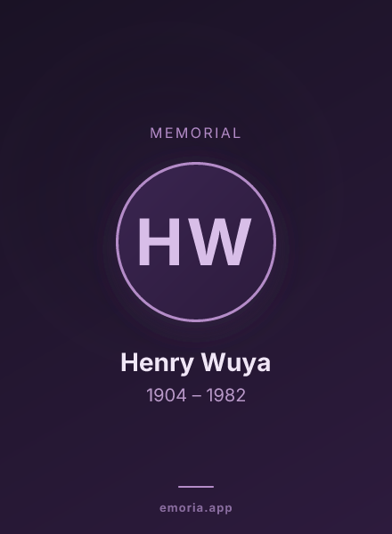 Memorial portrait of Henry Wuya